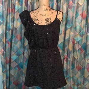 Black Mini sequin shoulder dress